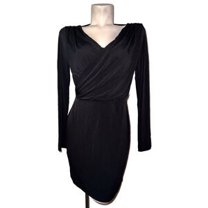 BCBGeneration Womens Size M Black Dress V-neck Long Sleeve Strappy Cutout Back